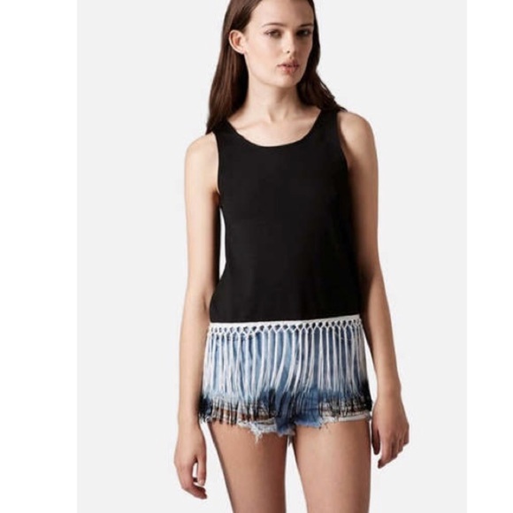 Topshop Tops - | nwt | TOPSHOP Dip Dye Fringe Tank